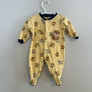 Pekkle 3m Yellow tiger snap button up sleeper